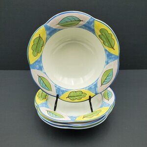 Mikasa Natures Medley Rim Soup Bowls MIkasa Country Charm Pastel Band Bowls